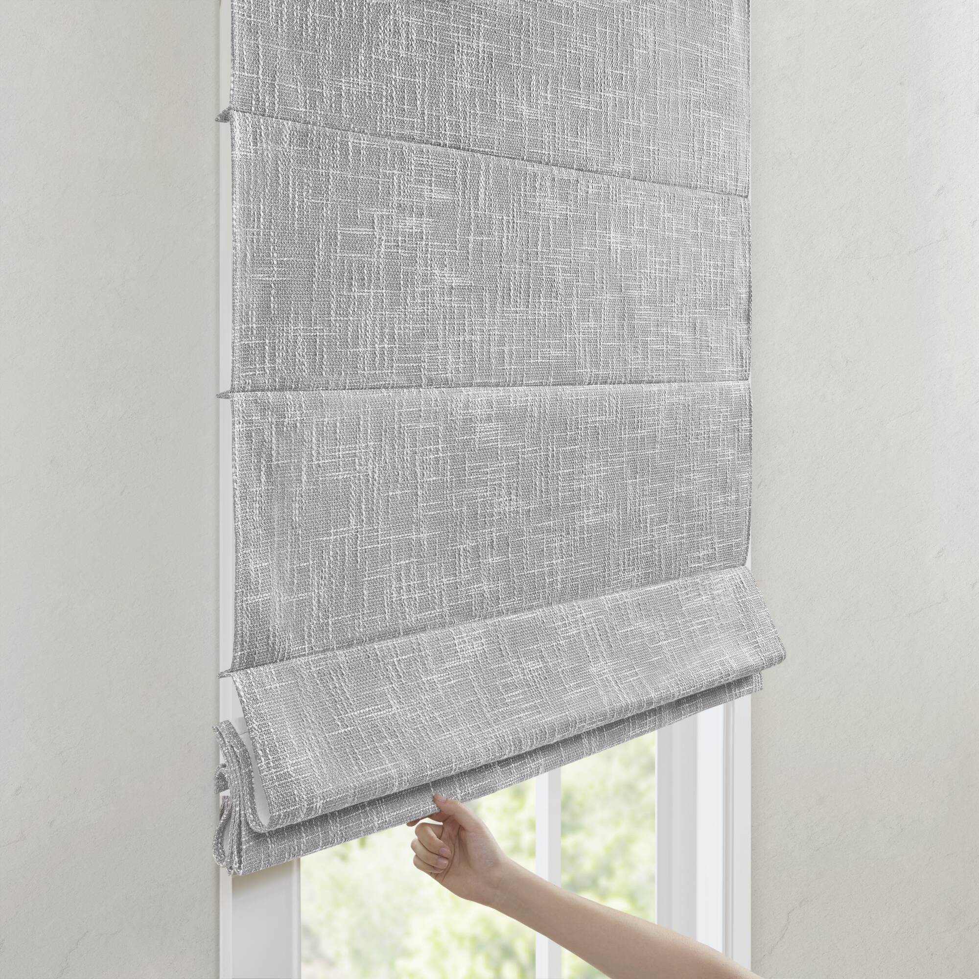 Quincy - 33x64" Total Blackout Cordless Roman Shade - Light Gray