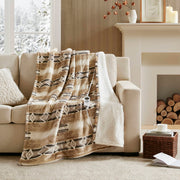 Print Plush To Sherpa - 50X60" Heated Throw - Aztec