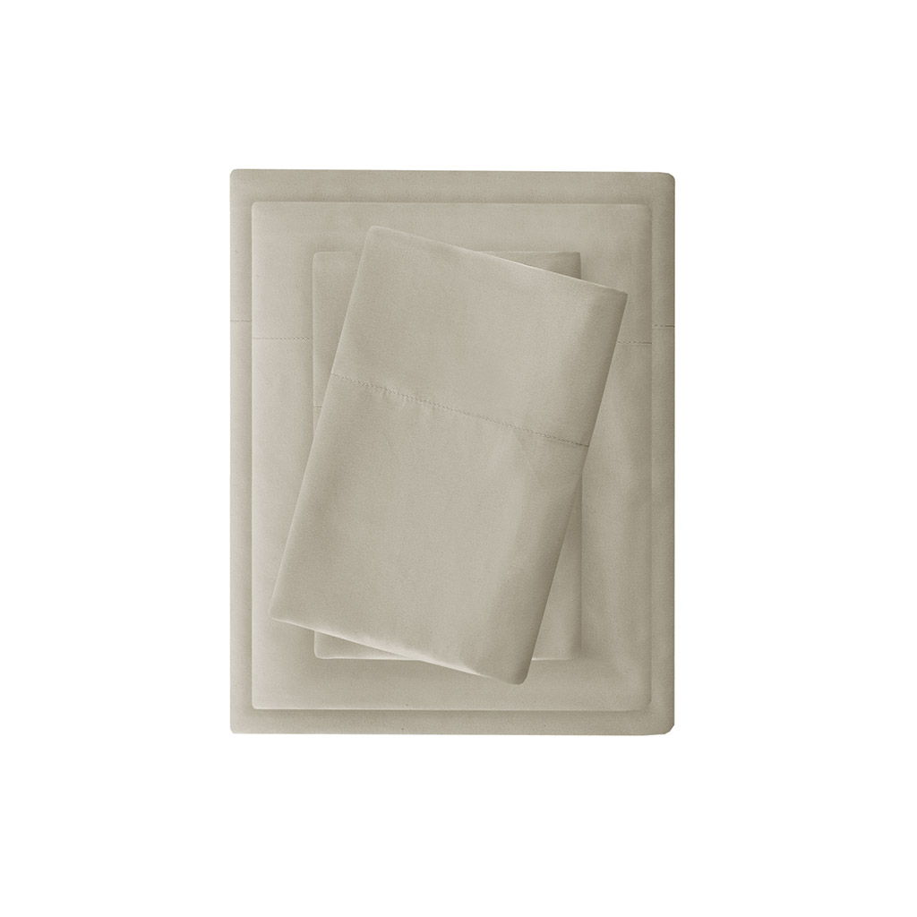 3M Microcell - Twin Luxurious Brushed Microfiber Deep Pocket Sheet Set - Khaki