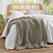 Chunky Double Knit - Handmade Throw - Gray
