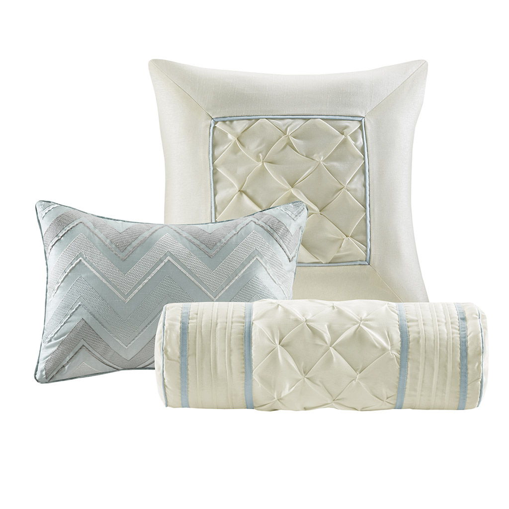 Laurel - King 7 Piece Tufted Comforter Set - Seafoam