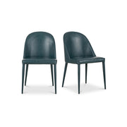 Burton - Vegan Leather Dining Chair (Set of 2) - Dark Teal