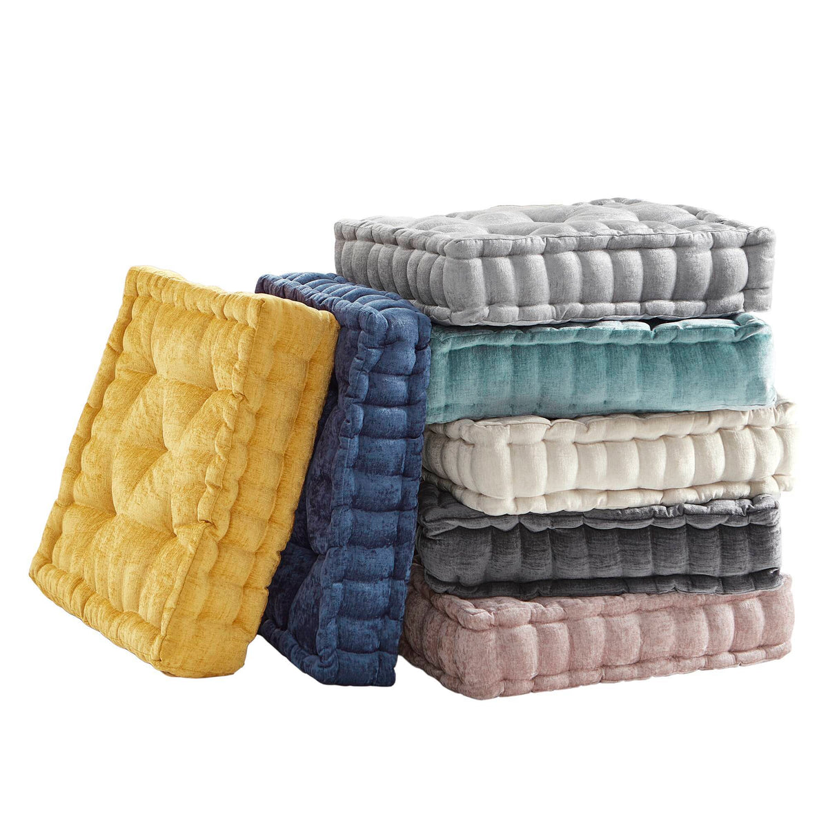 Azza - Square Floor Pillow Cushion - Aqua