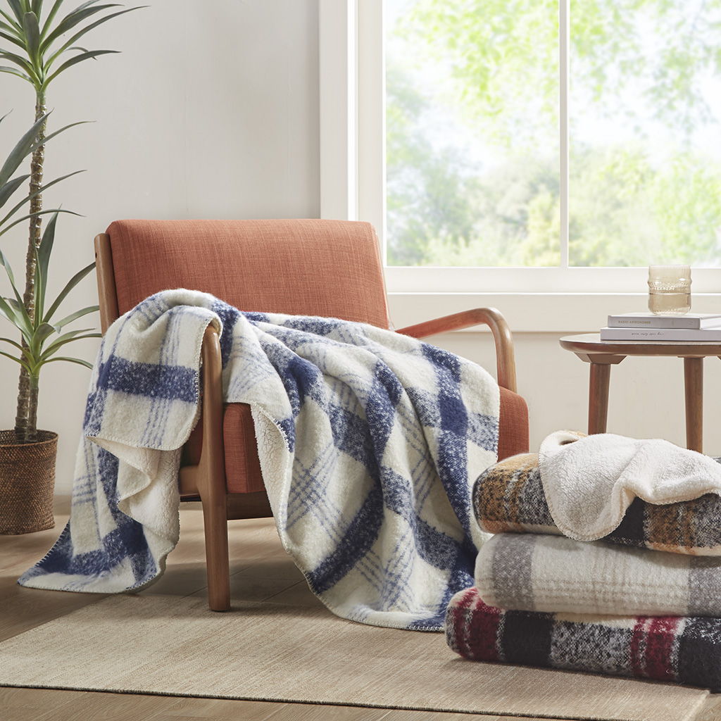 Bloomington - Faux Mohair to Sherpa Throw - Natural