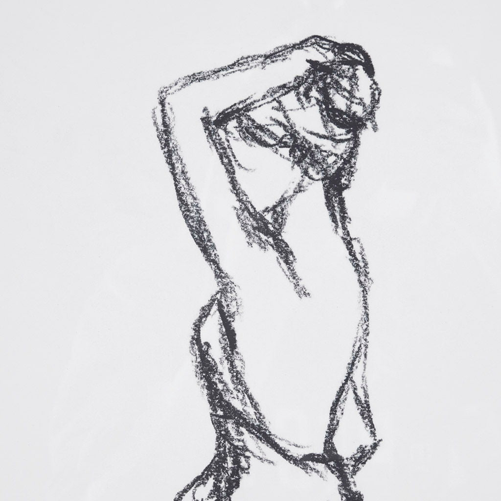 Feminine Figures - Deckle Edge Sketch Framed Wall Art (Set of 2) - Black / White