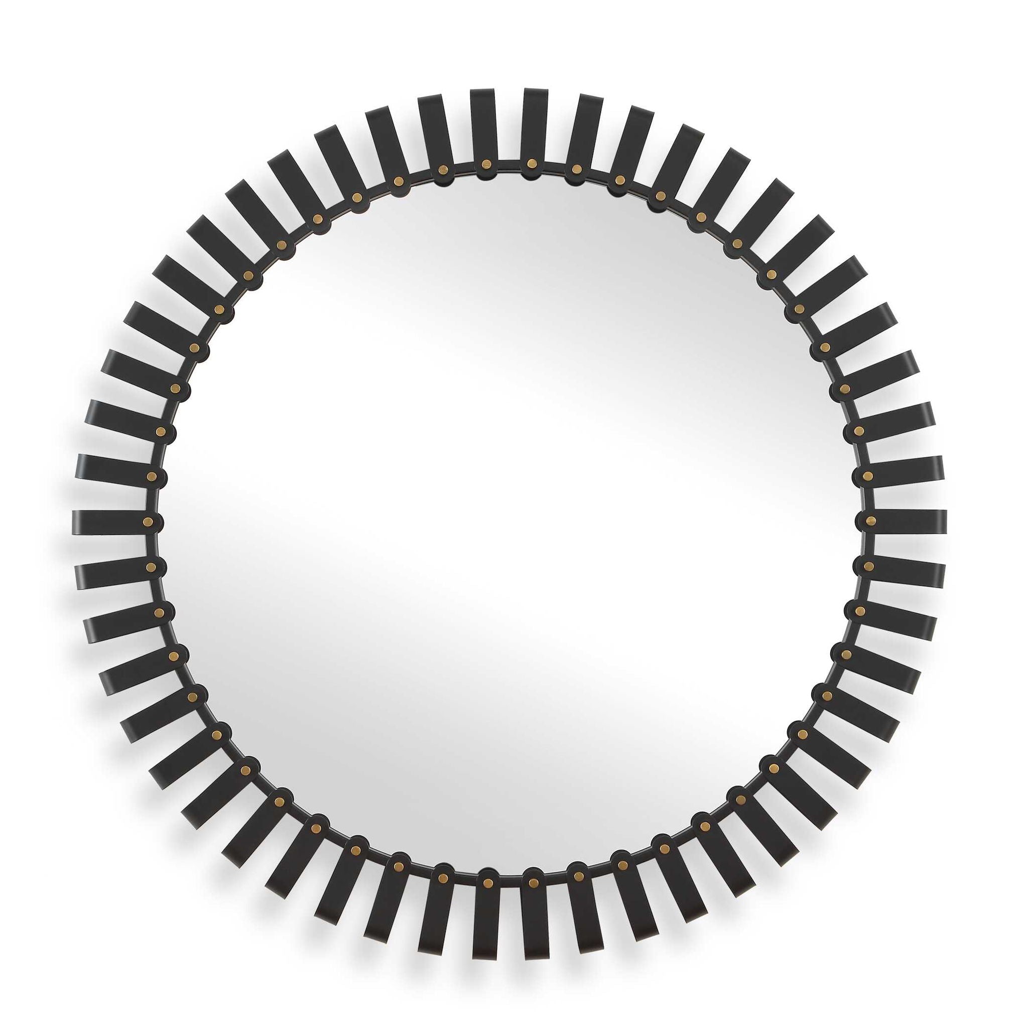 Jael - Round Iron Bands Mirror - Black