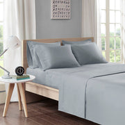 Microfiber - Twin Long Sheet Set With Side Storage Pockets - Gray