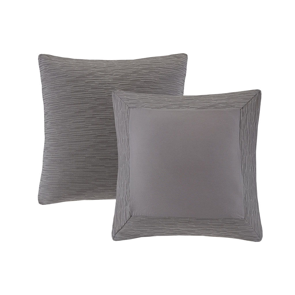 Hanae - Blend Yarn Dyed Euro Sham - Gray
