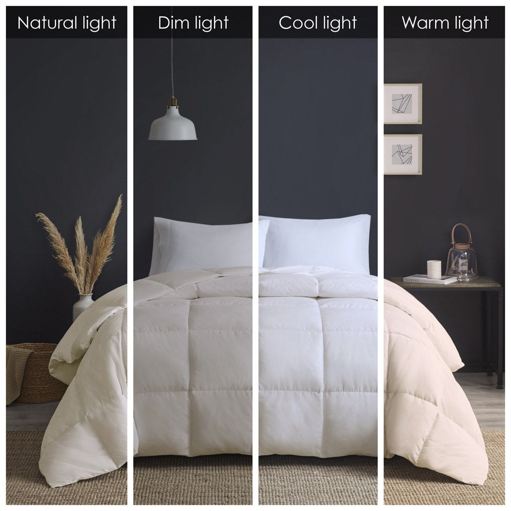 Heavy Warmth - Goose Feather and Down Oversize King Comforter - Cream