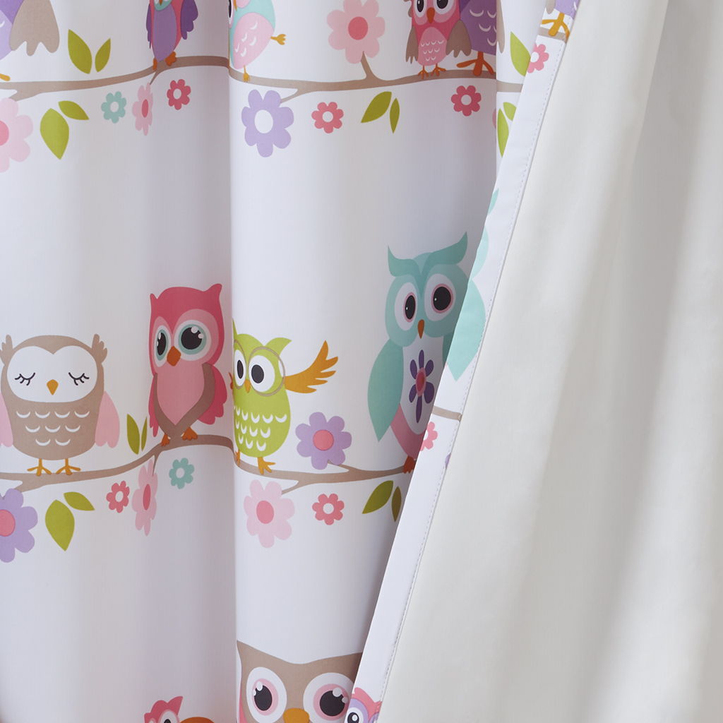 Wise Wendy - 84" Owl Printed Blackout Window Panel - Multi