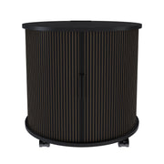 Cylinder Nightstand With Charging Station & Sliding Door