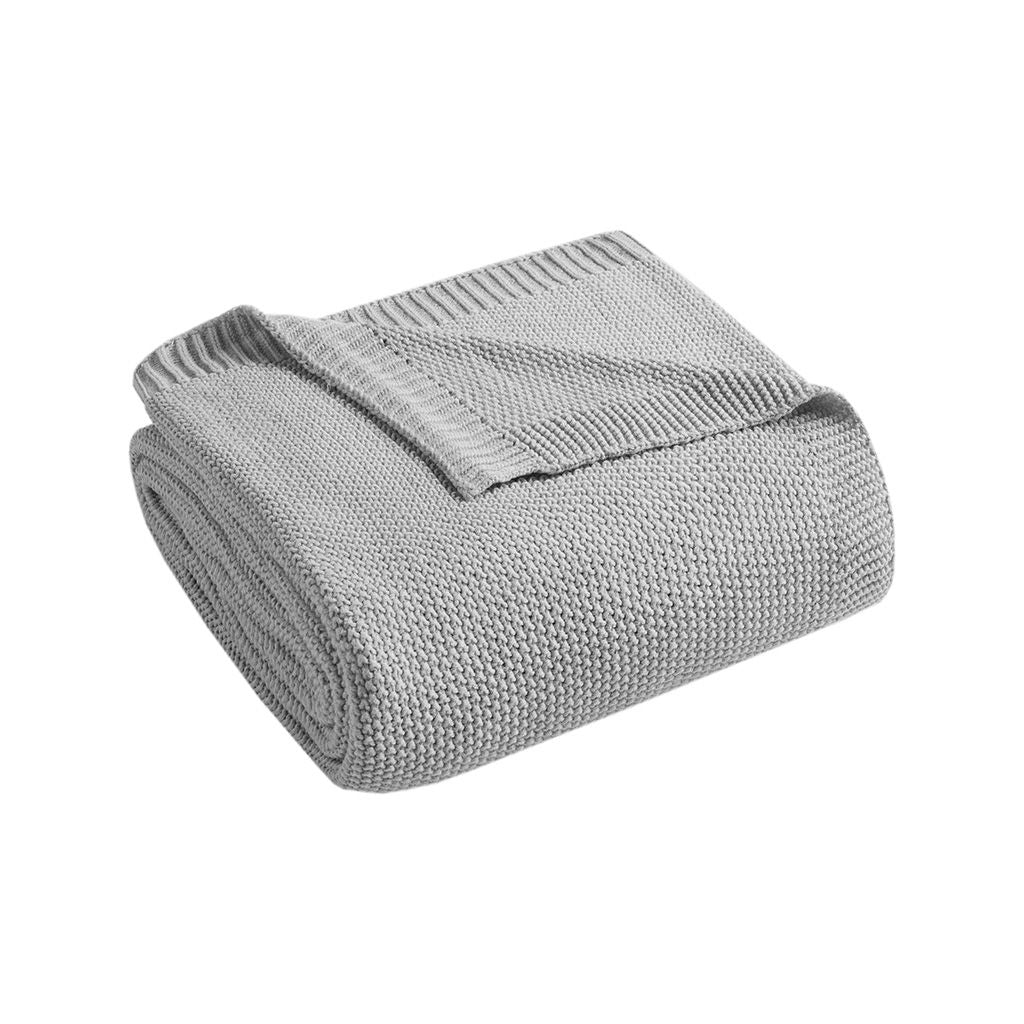 Bree Knit - Blanket - Gray