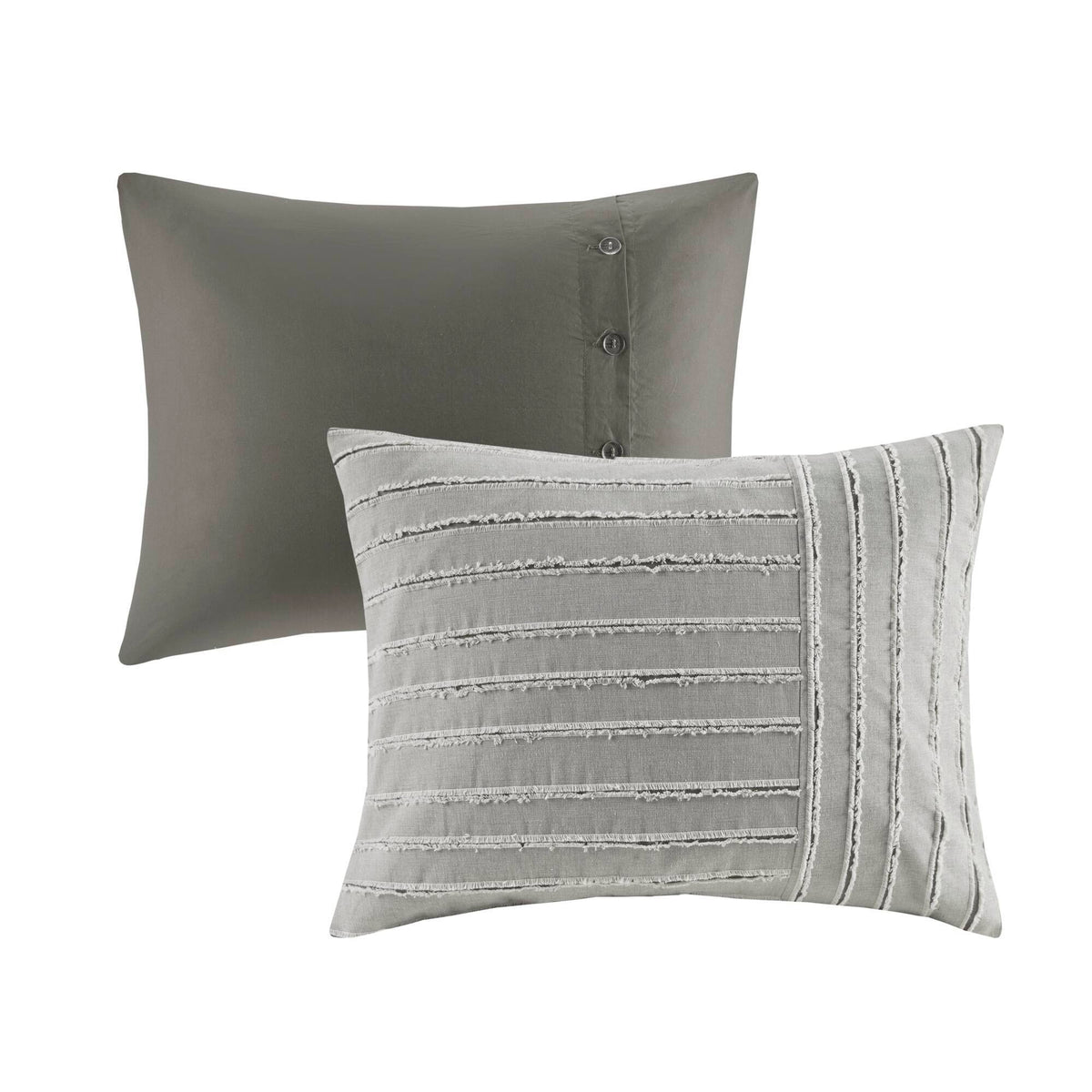 Essence - Queen 8 Piece Clip Comforter Set - Gray