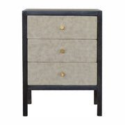 Nightstand, 3 Drawer - Black