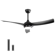 52" Ceiling Fan With 18W LED Light And Remote Control, 3 Blades DC Motor
