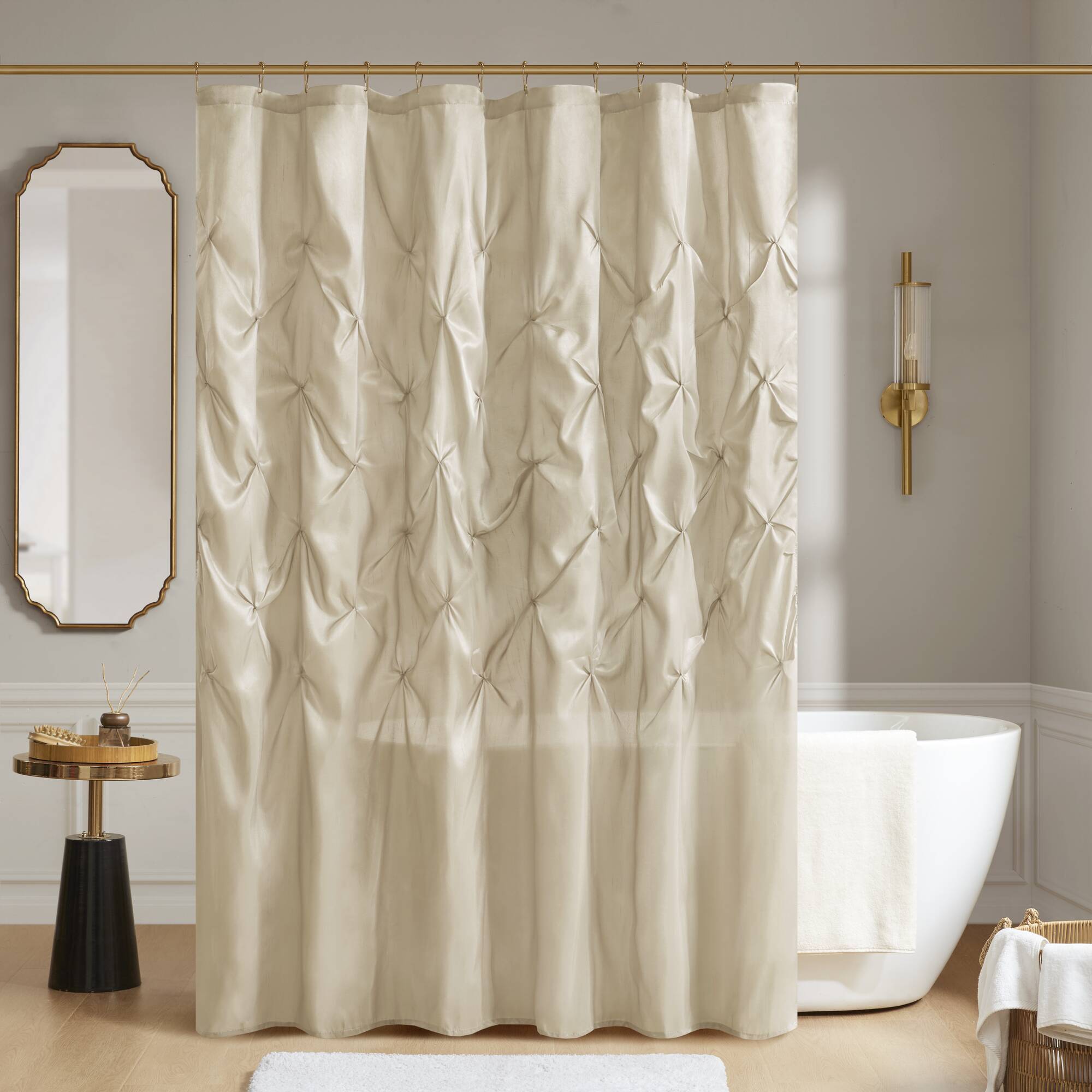 Laurel - Tufted Semi-Sheer Shower Curtain - Ivory
