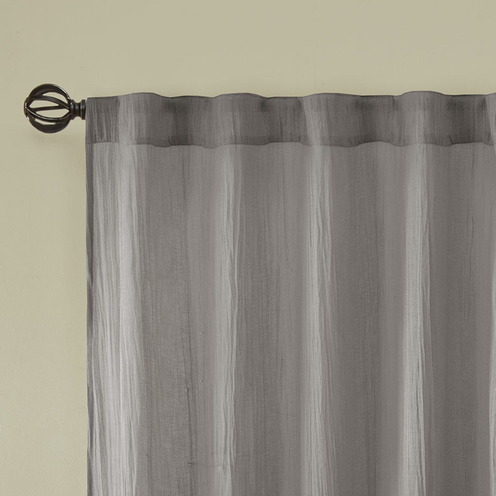 Harper - 95" Solid Crushed Window Panel Pair - Gray