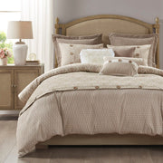 Grace - 8 Piece Geometric Comforter Set - Taupe