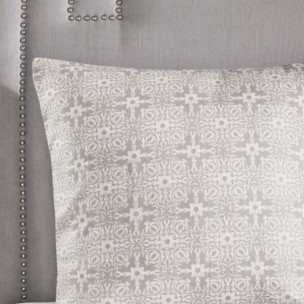 Malia - King 6 Piece Embroidered Reversible Comforter Set - Ivory