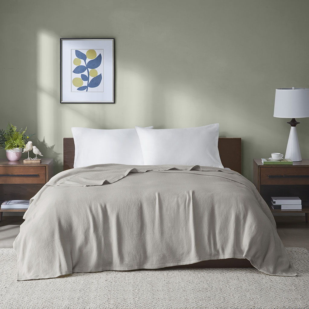 Freshspun Basketweave - Blanket - Gray