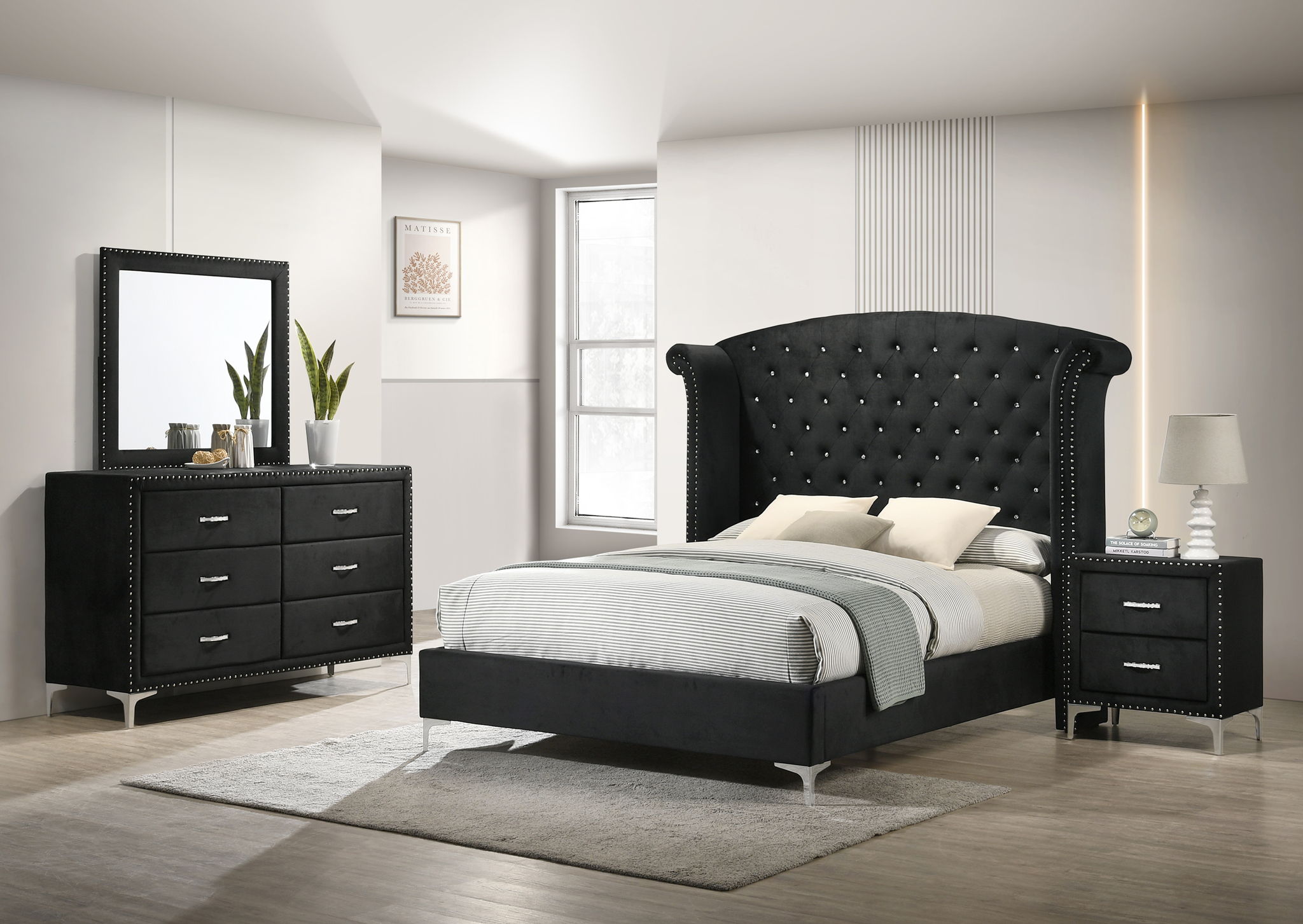 Lucinda - Nightstand - Black
