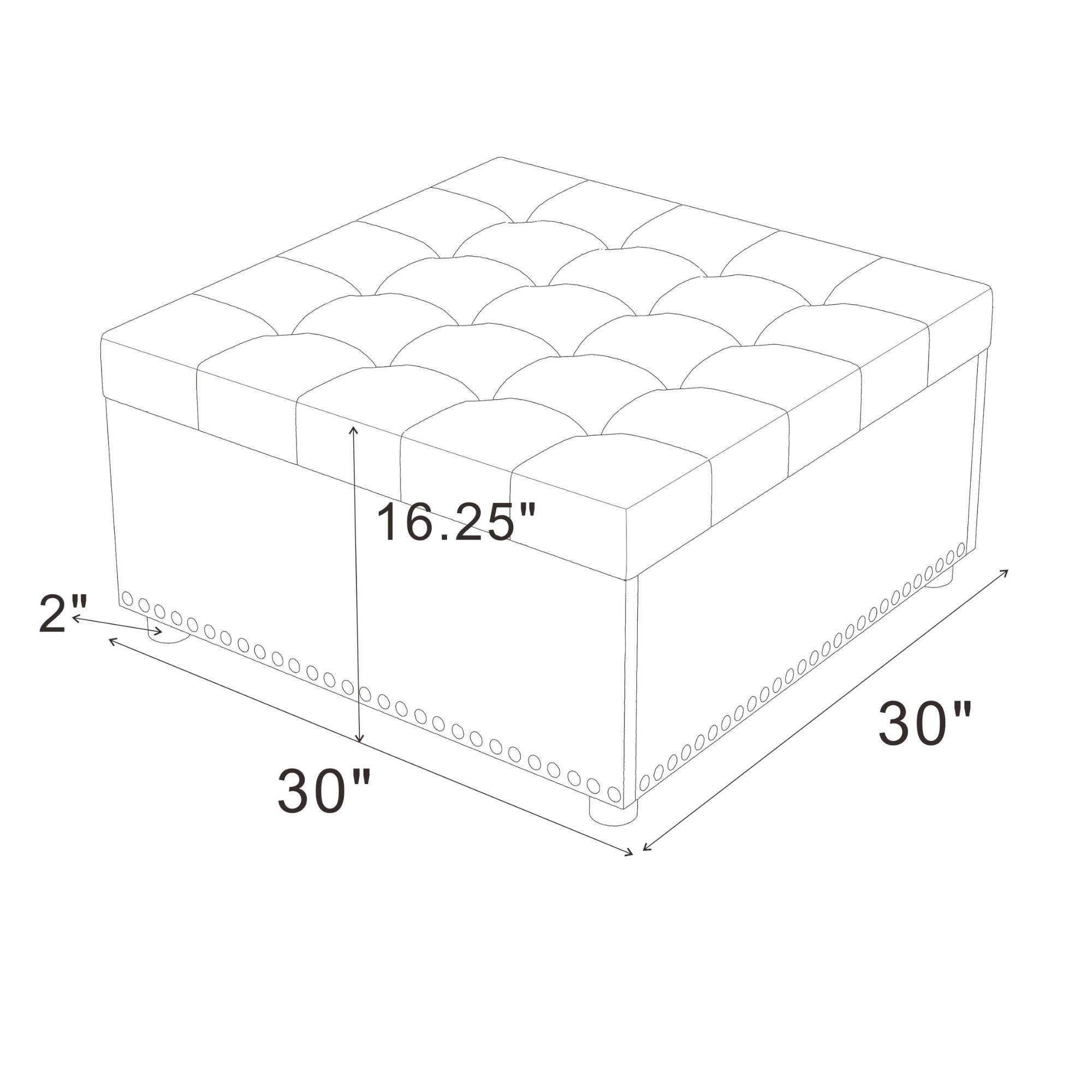 Tufted Storage Ottoman - Dark Brown