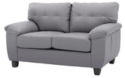Loveseat With Padded Arms - Gray