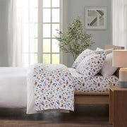 Cozy Flannel - 4 Piece California King Printed Sheet Set - White Village Print