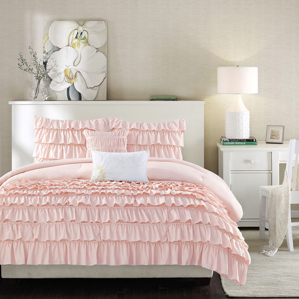 Waterfall - Twin Comforter Set - Blush