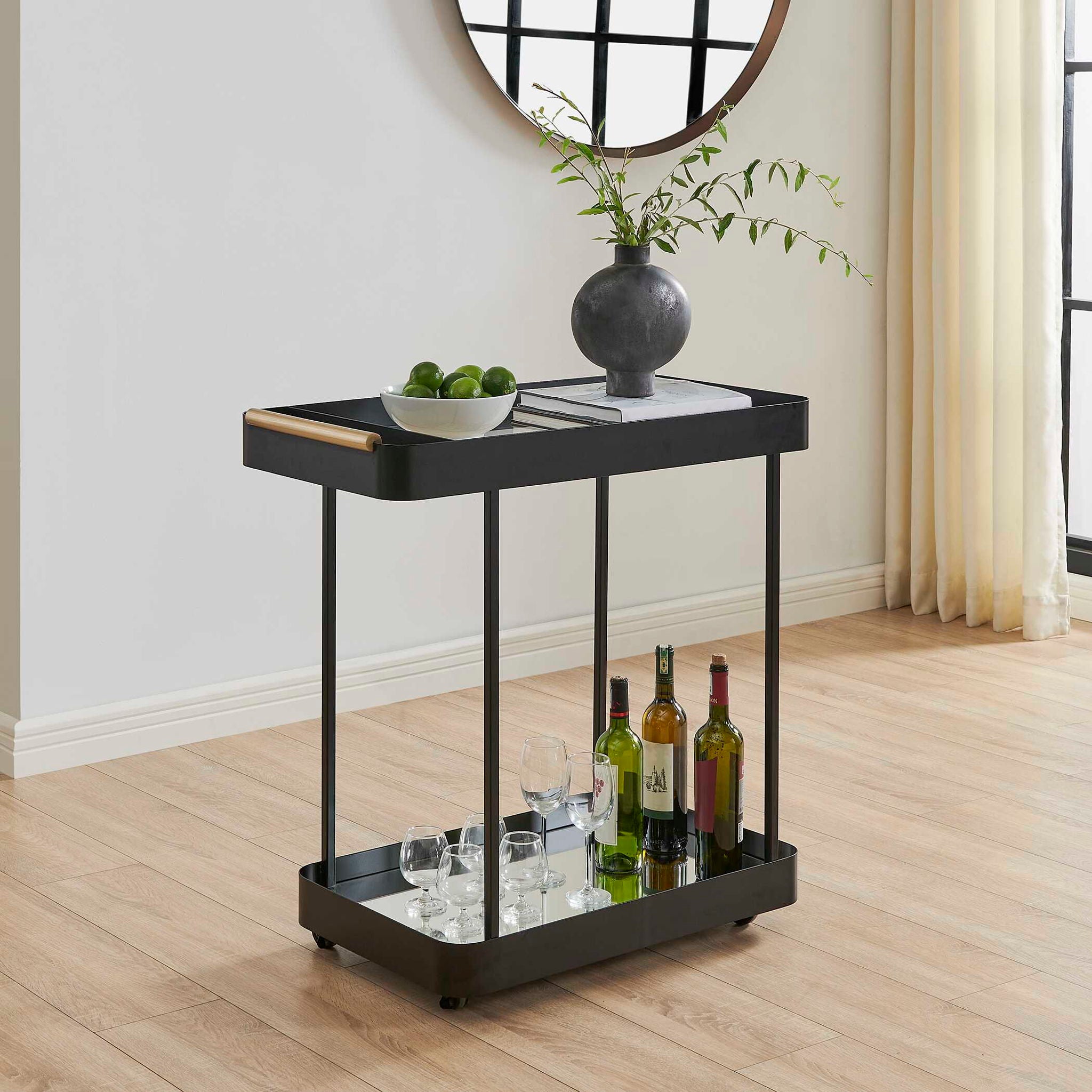 Vesper - Iron Bar Cart - Black / Brass