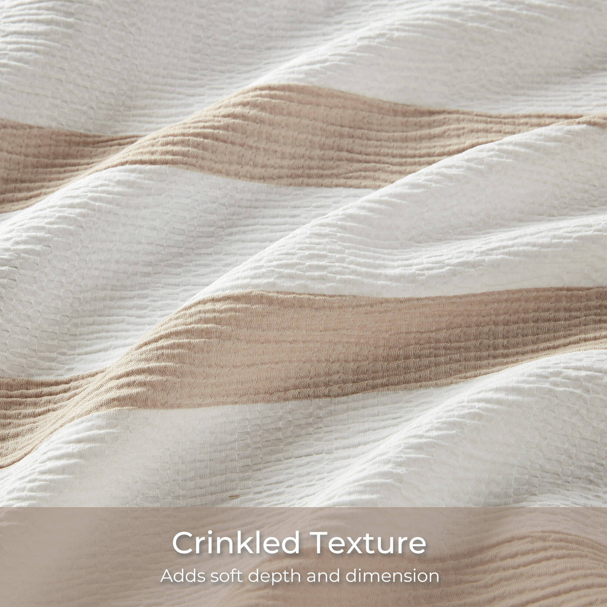 Merritt - Twin/Twin Long Yarn-Dyed Striped Comforter - Taupe