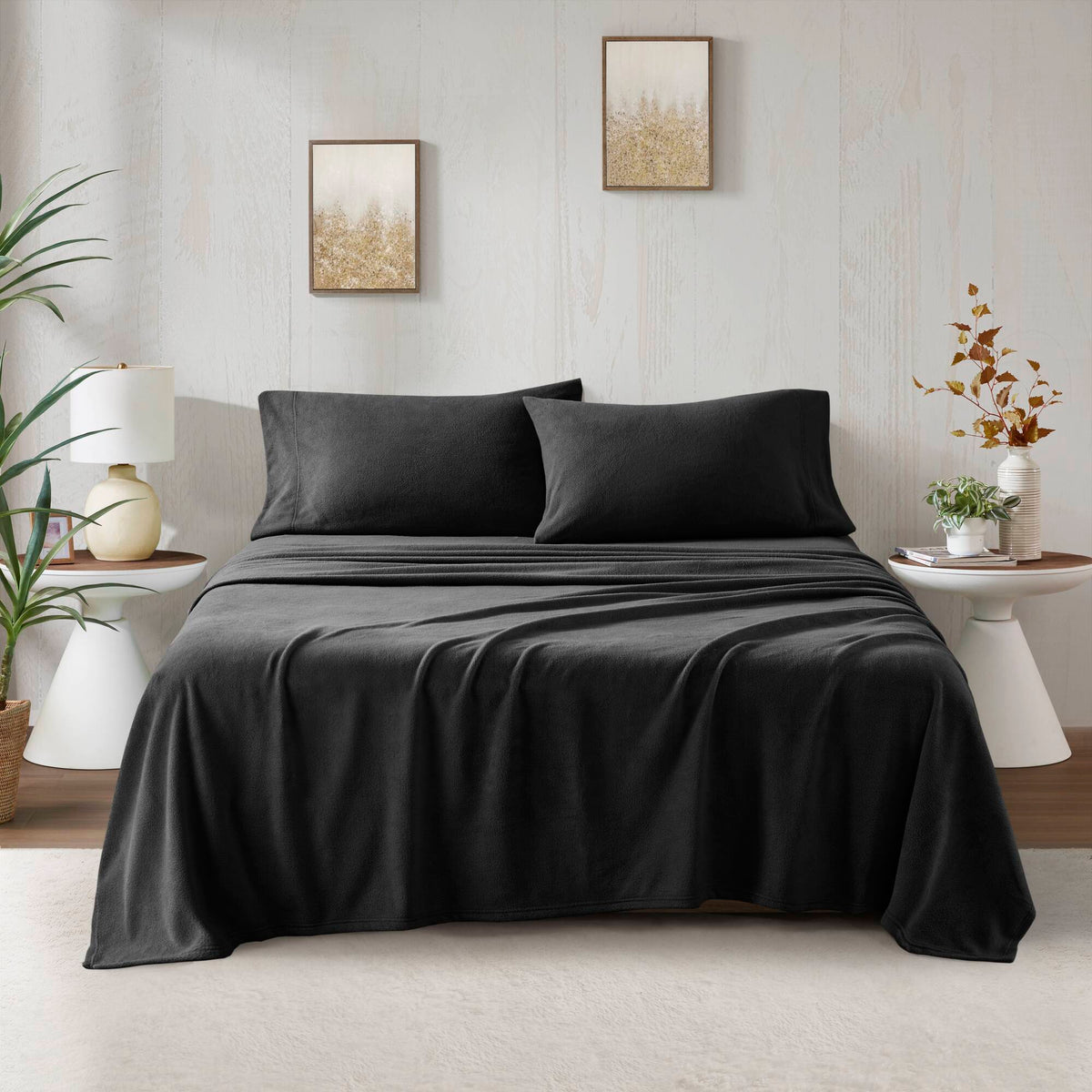 Micro Fleece - King Sheet Set - Black