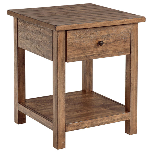 Castleton - 1 Drawer Wood End Table With Shelf