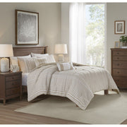 Anslee - King 3 Piece Yarn Dyed Comforter Set - Taupe