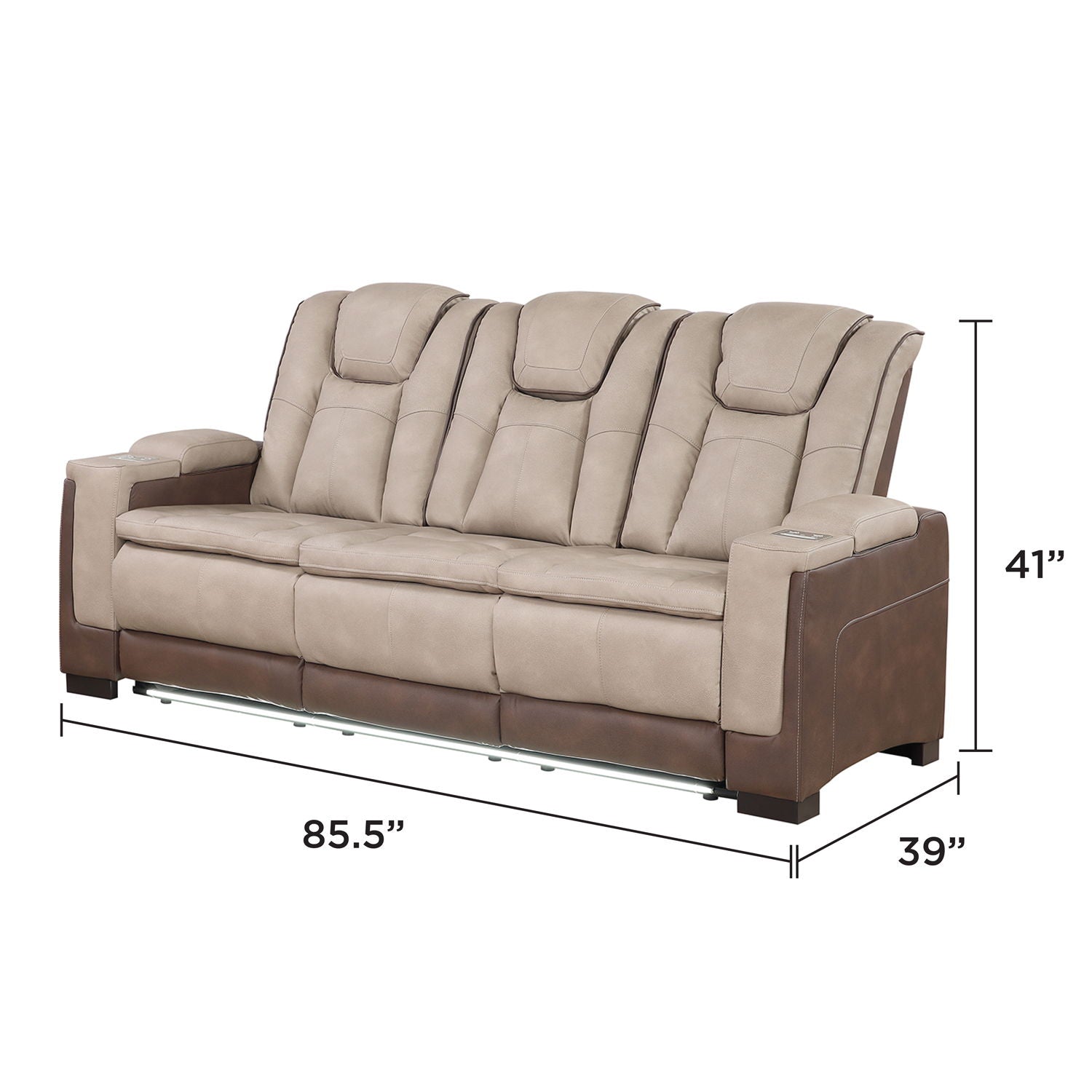 Bruno - Power Reclining Sofa With LED Lighting