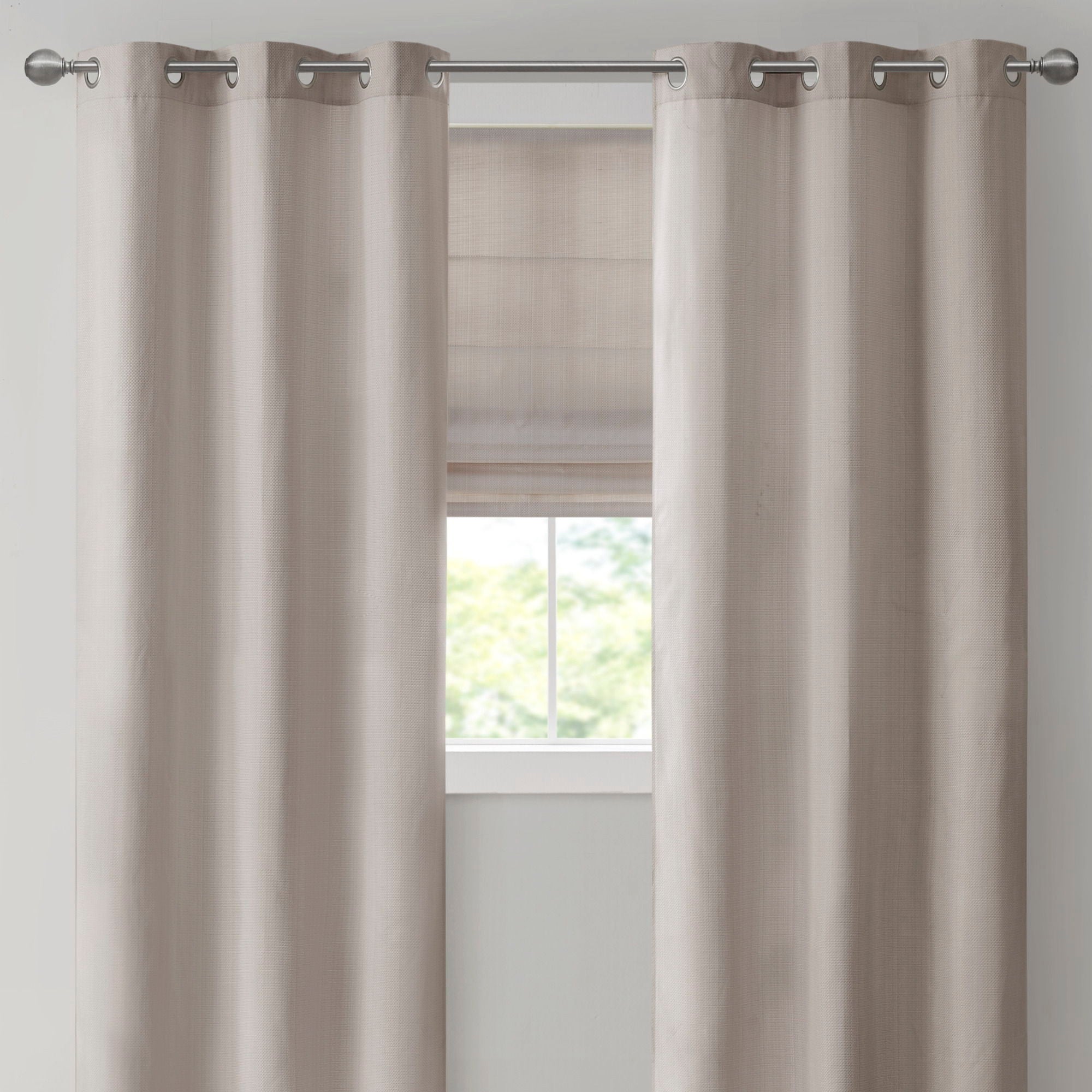 Galen - 34" Basketweave Room Darkening Cordless Roman Shade - Taupe