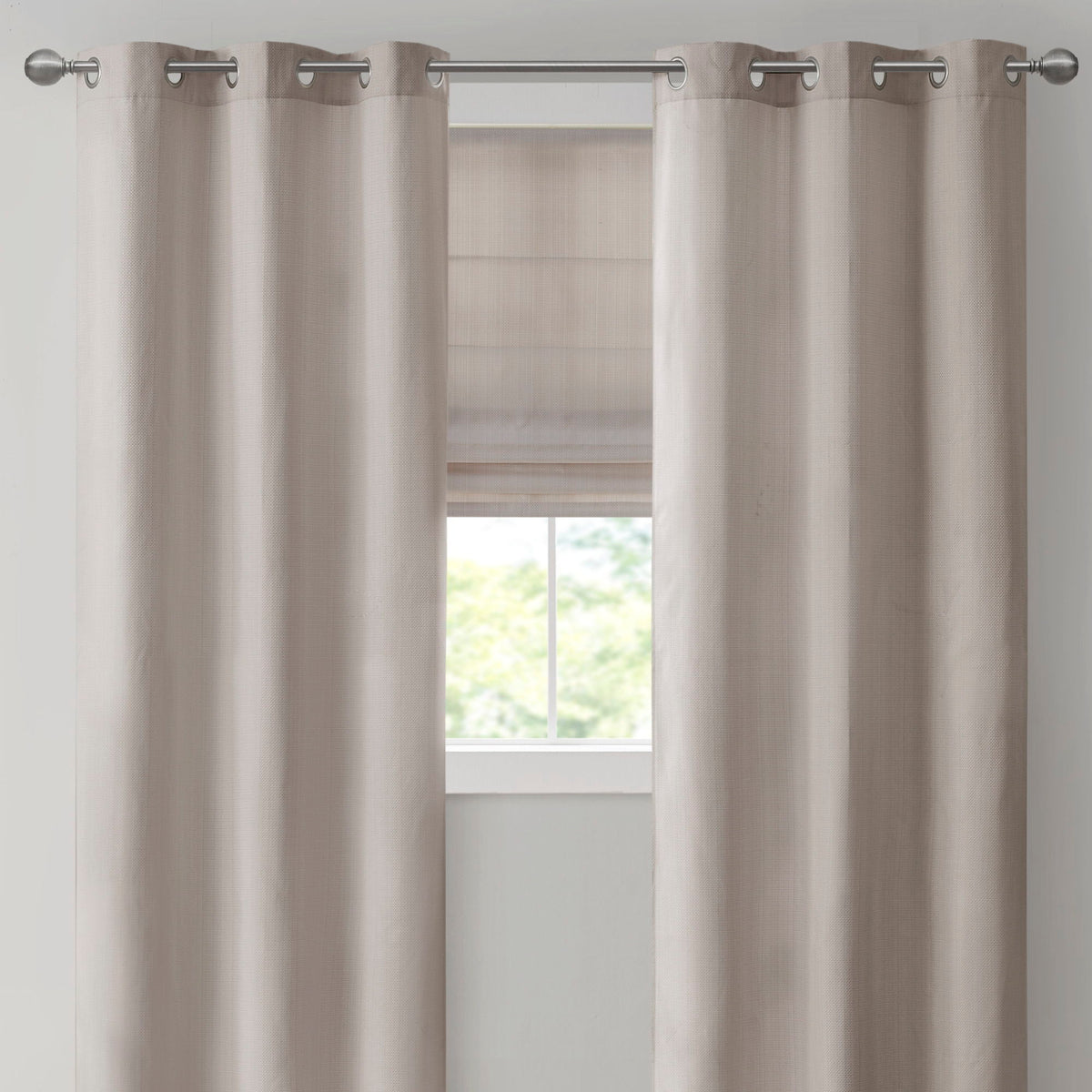 Galen - 29" Basketweave Room Darkening Cordless Roman Shade - Taupe