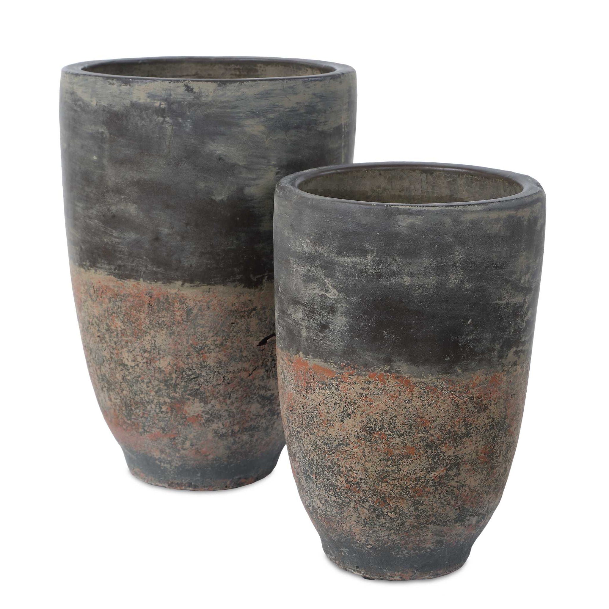 Emberwash - Planters (Set of 2) - Black / Brown