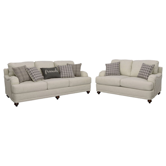 Anderson - 2 Piece Cushion Back Living Room Set - Gray