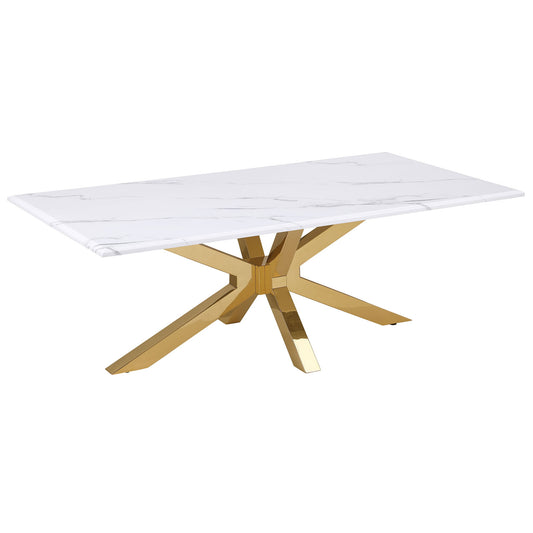 Maciel - Coffee Table With Accents - White Marble