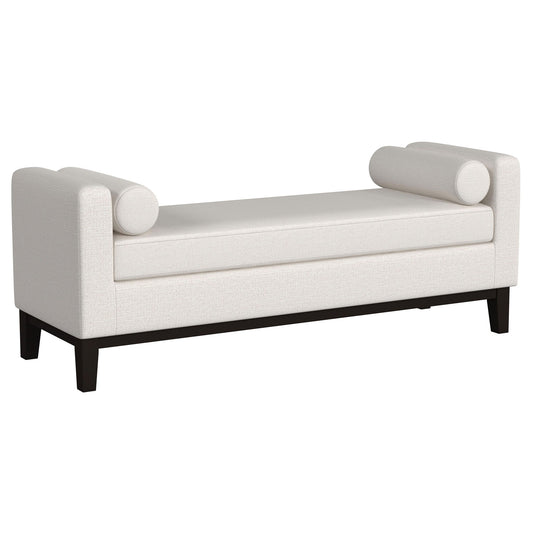 Thomas - Raised Arm Accent Bench - Ivory