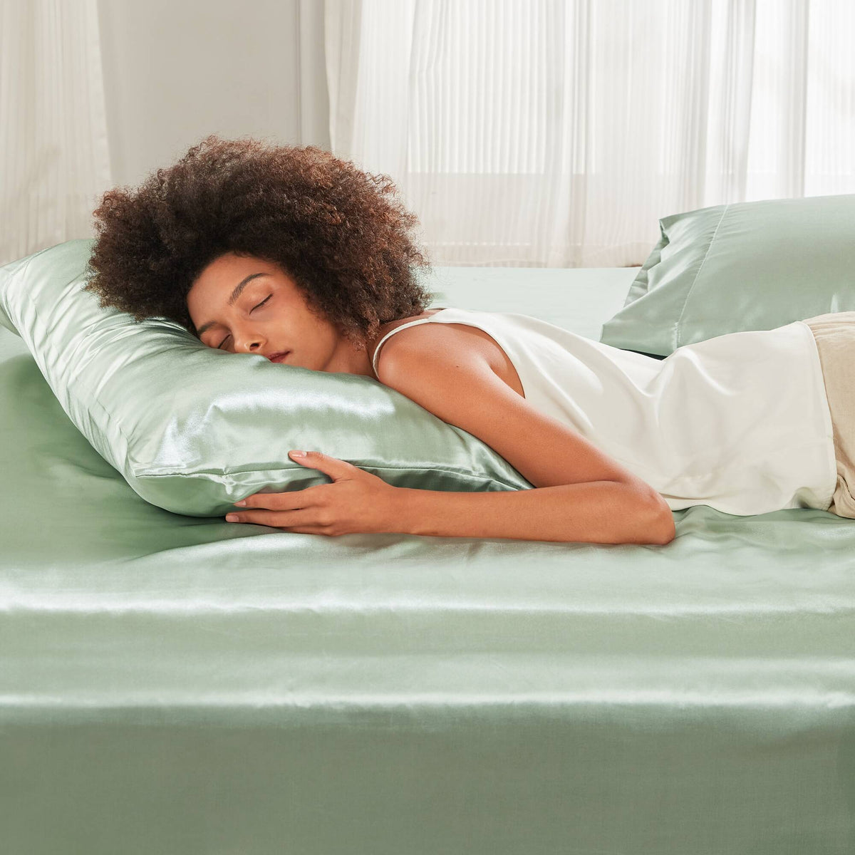 Satin - Standard Luxury Pillowcases (Set of 2) - Sage