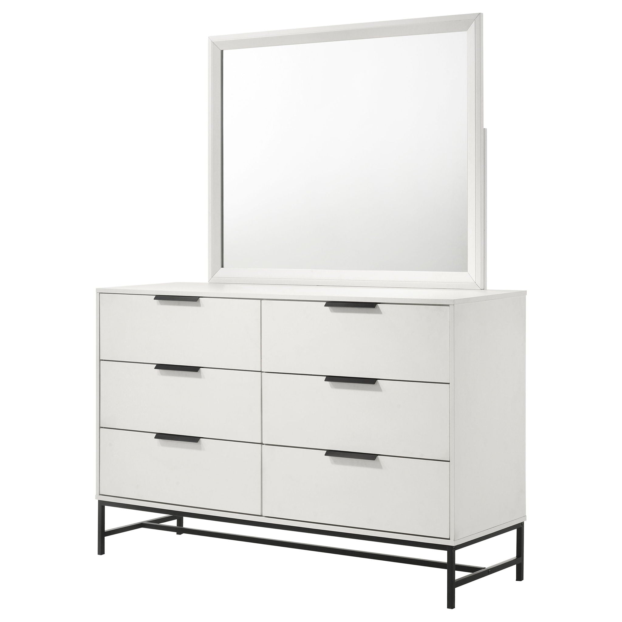 Taraval - 6 Drawer Dresser With Mirror - White