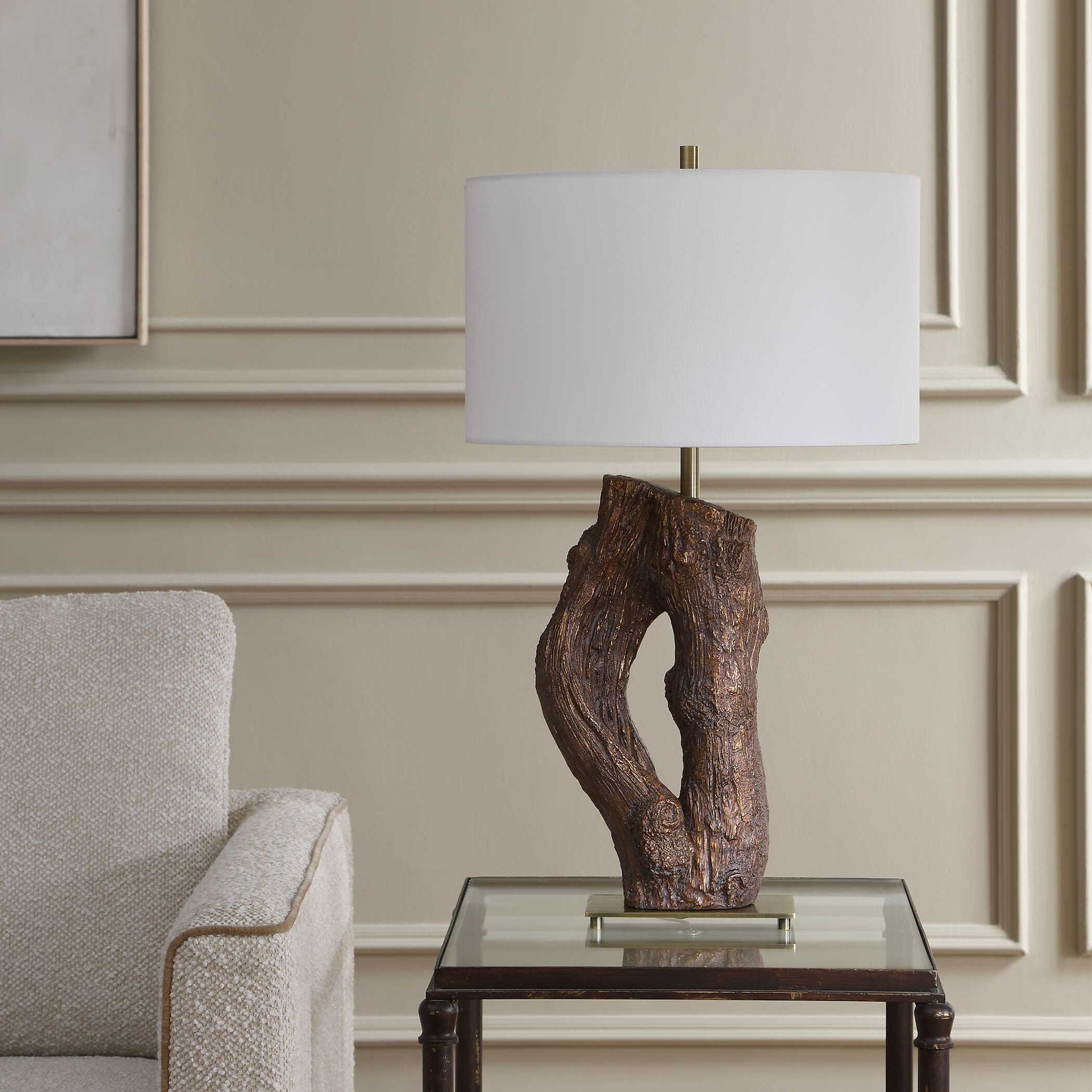 Namath - Wood Table Lamp - Brown