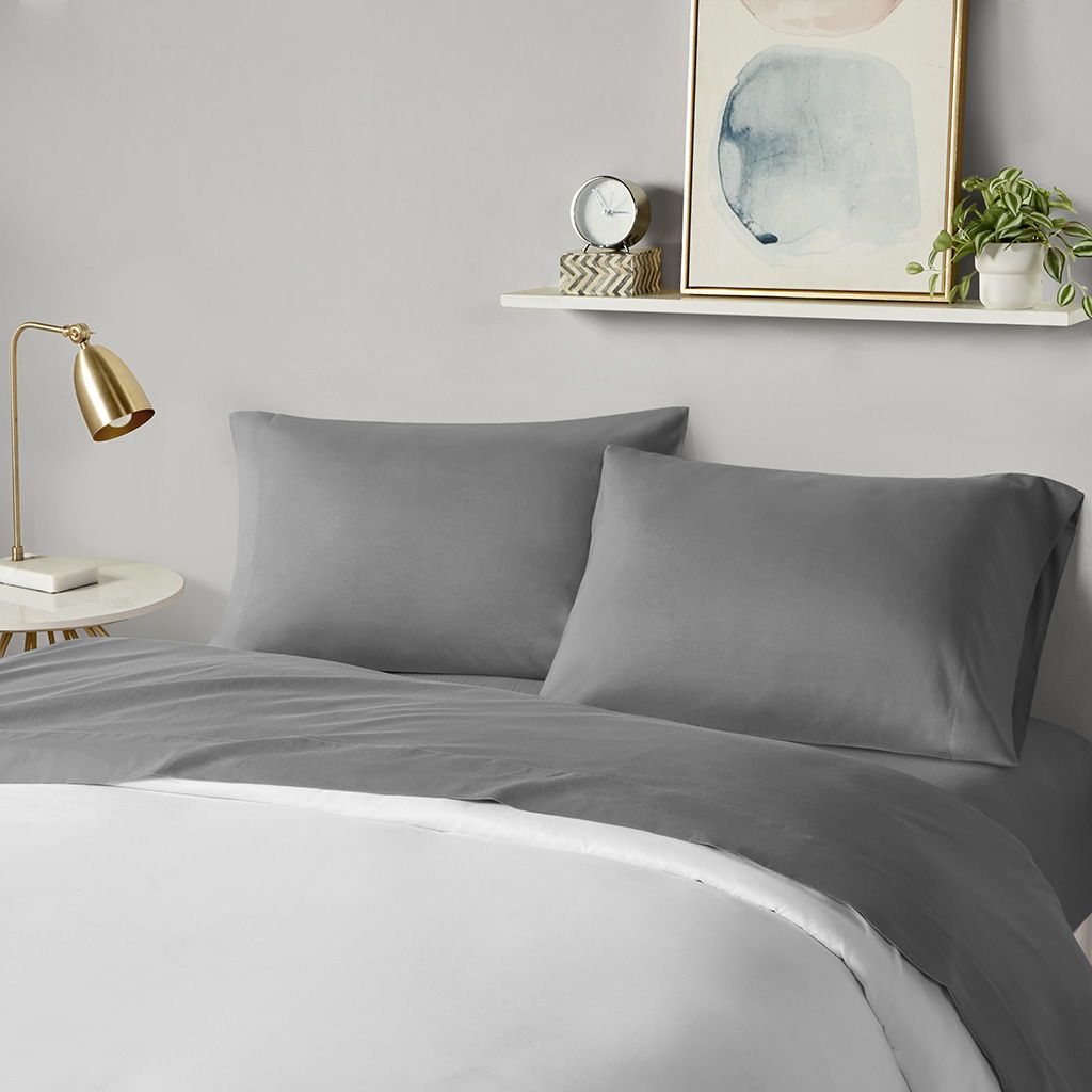 Microfiber - Twin All Season Wrinkle Free Sheet Set - Charcoal