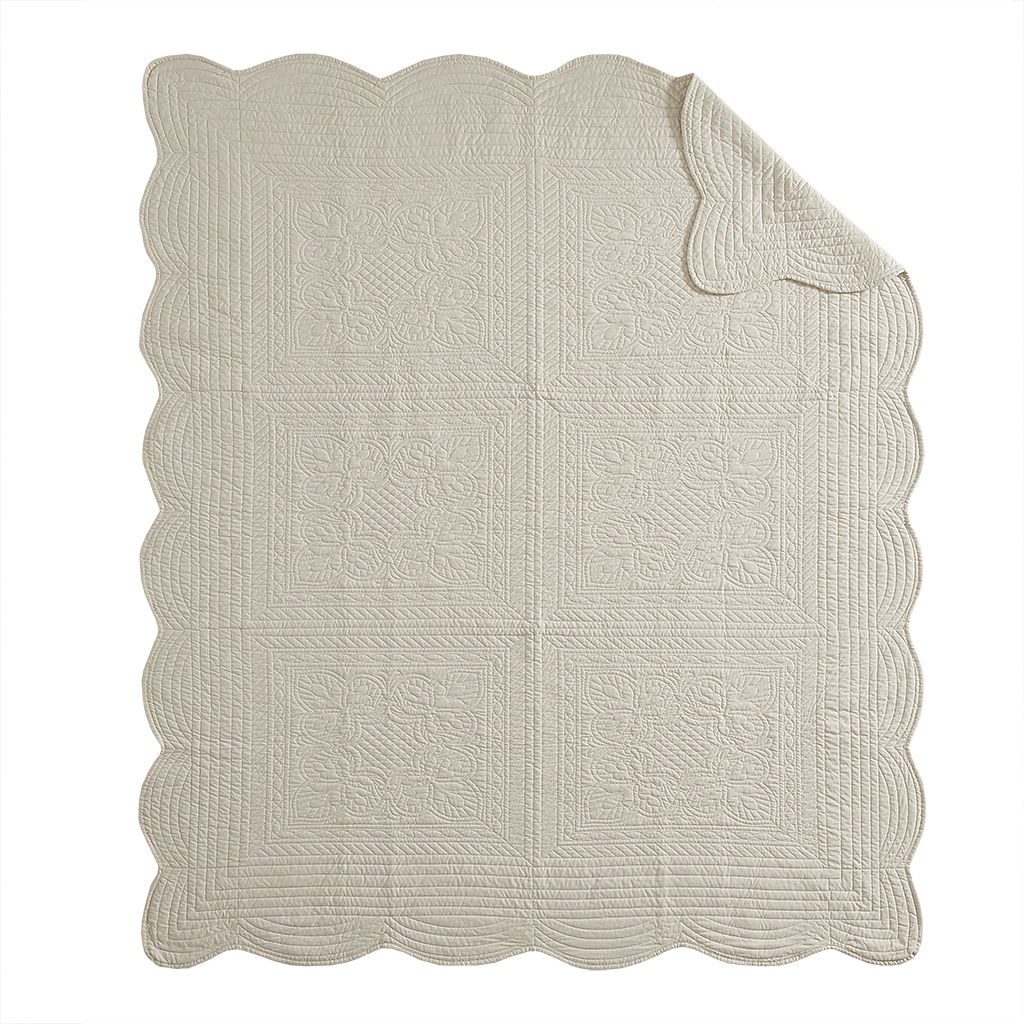 Tuscany - Oversized Quilted Throw - Cream