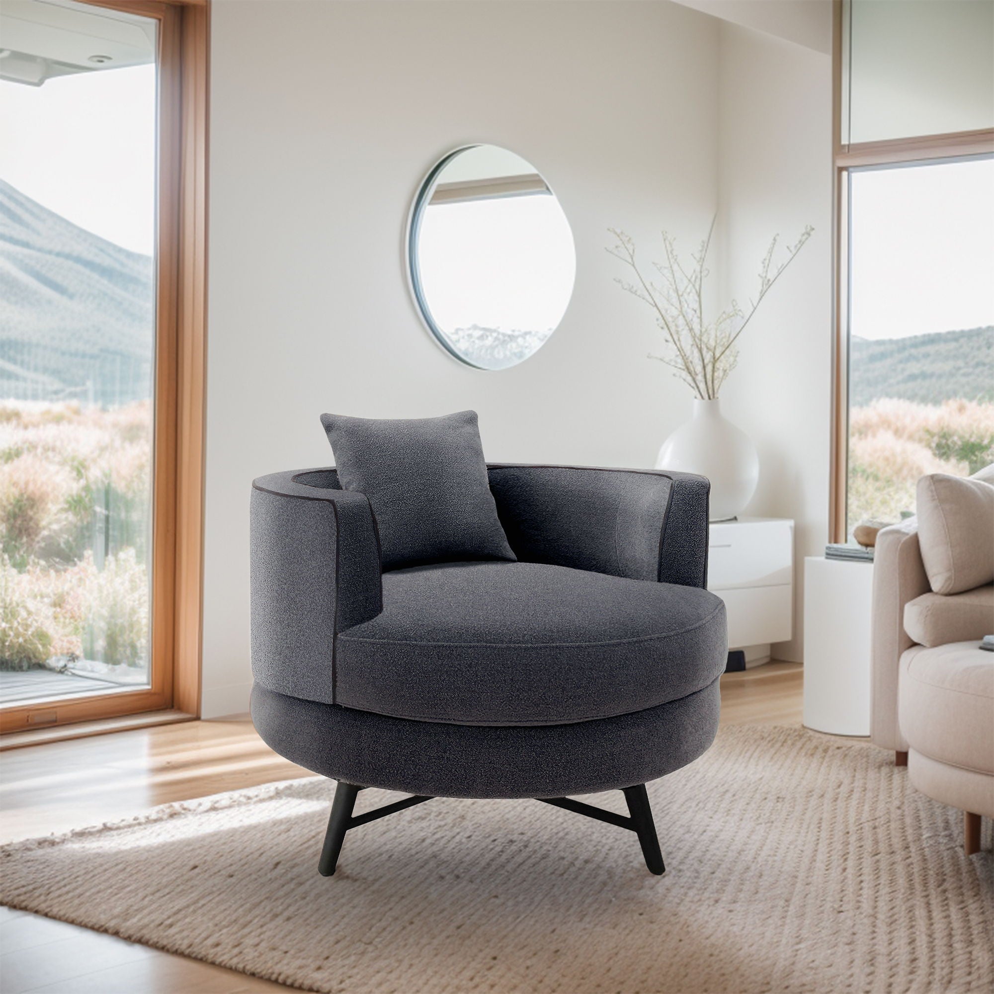 Harper - Swivel Chair - Dark Gray
