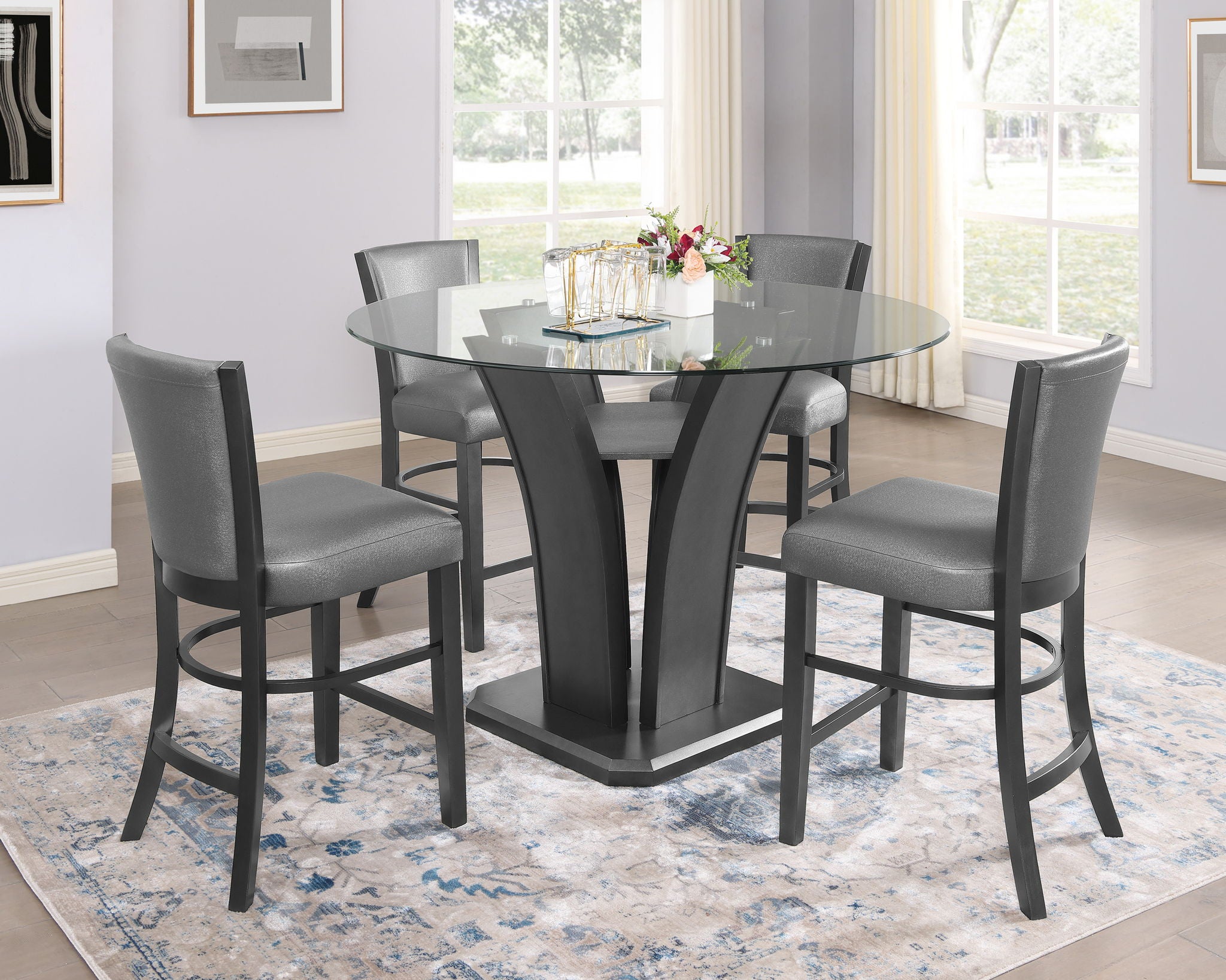 Camelia - Counter Height Chair (Set of 2) - Dark Gray