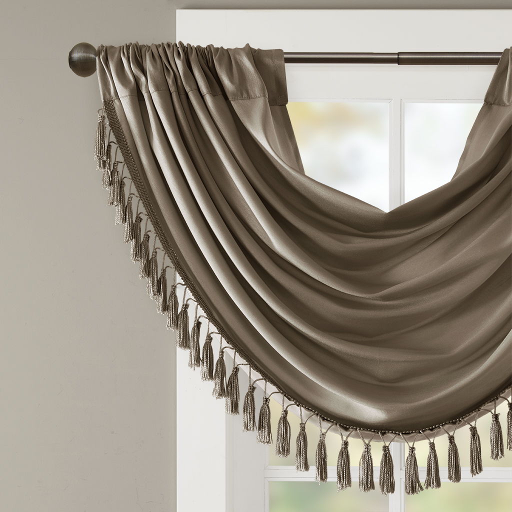 Elena - Waterfall Embellished Valance - Bronze
