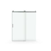 Frameless Soft Closing Shower Door, 1 / 4" (6Mm) Tempered Glass Single Sliding With Explosion Proof Coating - Chrome